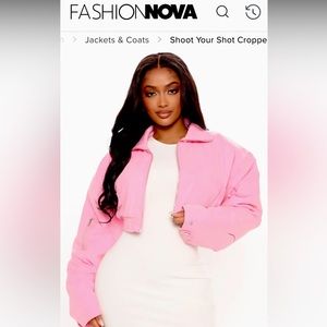 Cropped Puffer Jacket in Pink Fashion Nova Size Small NWT